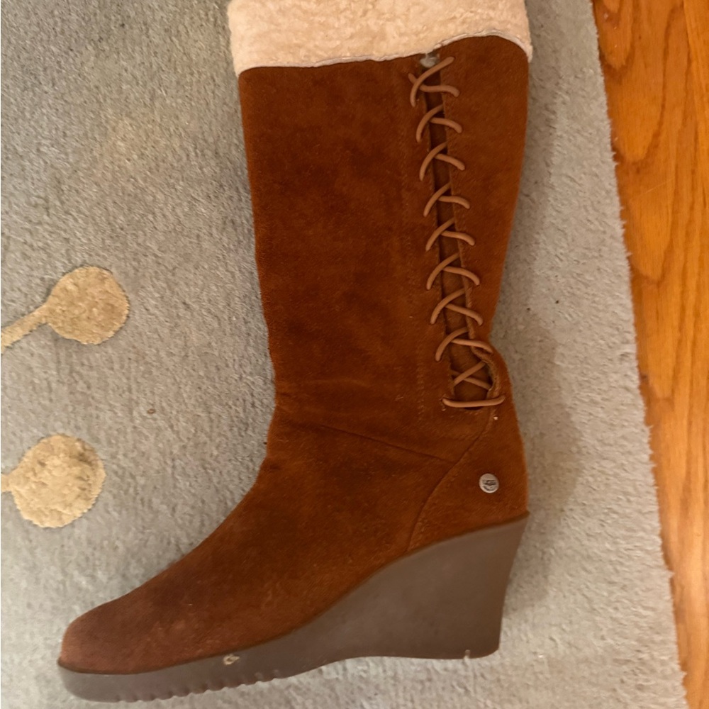 UGG Brown Wedge Shoes with Classic Design